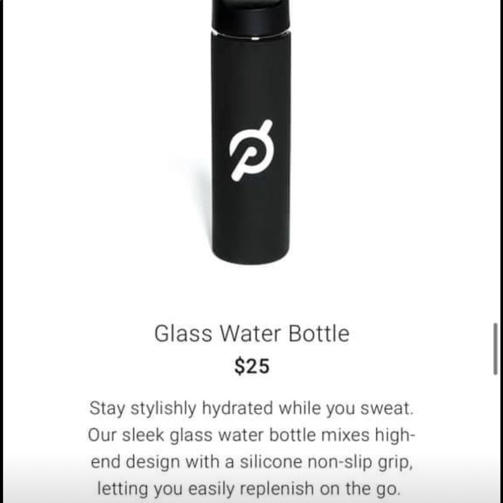 PELOTON Glass Water Bottle